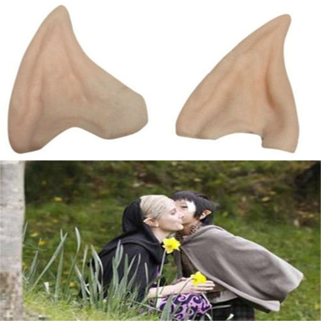 Latex Fairy Pixie Elf Ears Cosplay Accessories Halloween Party Latex Soft Pointed Prosthetic Tips Ear