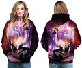 The Haloed Antelope Skateboard Sweatshirt Fantasy Star Universe Hooded Hoodies Animal Print Jumper Pullover Women Tracksuits