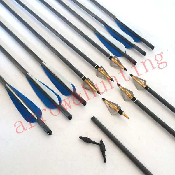 12pcs 20'' hunting crossbow carbon arrow with 6pcs gold archerycrossbow arrow broadhead for archery bow bolt practice bow arrow