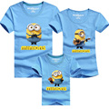 Family matching outfits minions t shirts new fashion tees 1 piece new family look cotton minion
