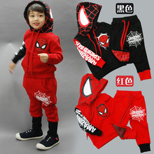 New spring loaded boys Spider-man cartoon Sweater Polo sets sweat suits sales