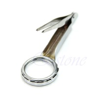 A96 Free Shipping Steel Tweezer Stainless with Magnifier Magnifying Glass For Hobby First Aid Kit