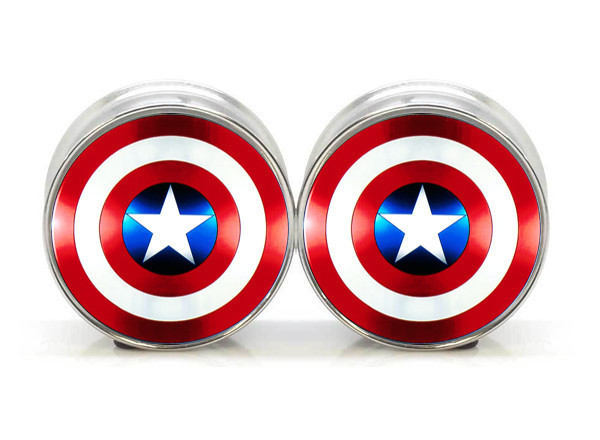 Pair of Captain America Stainless Steel Screw Ear Tunnels Expander Stretcher