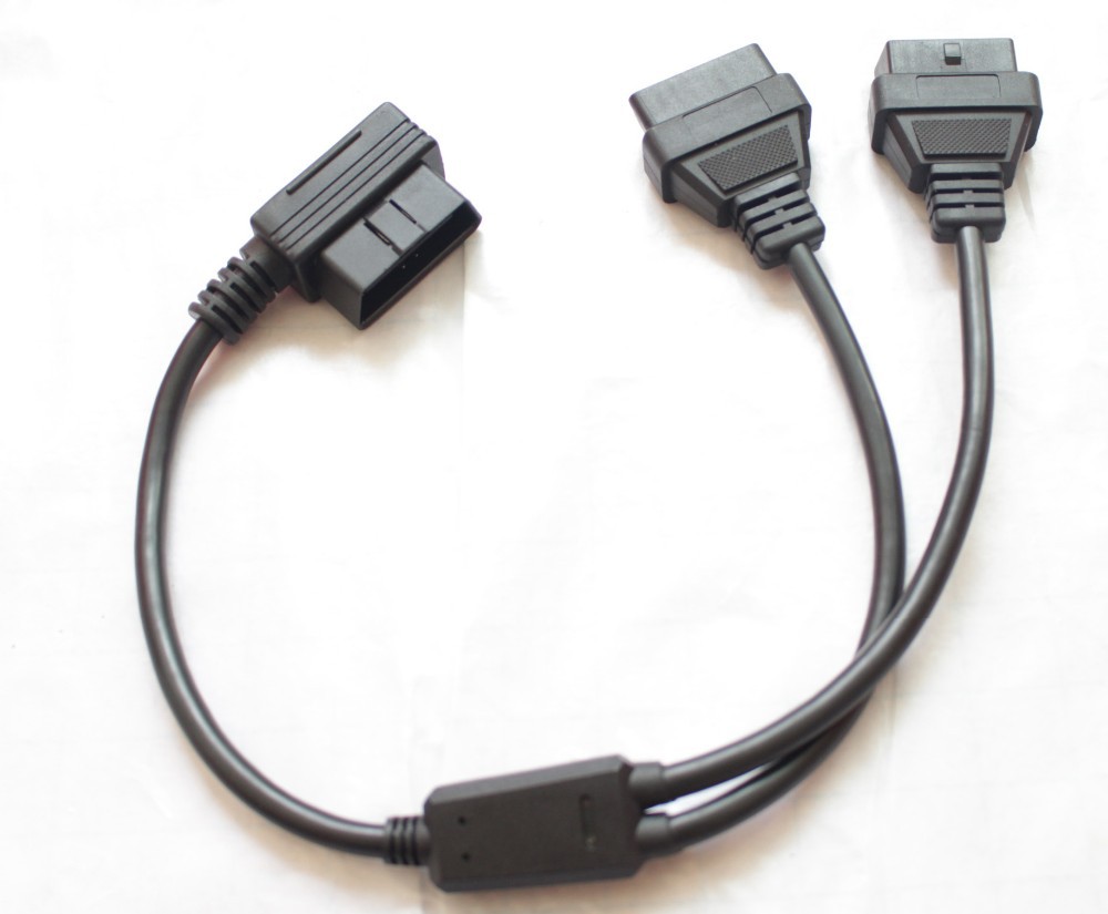 50cm 1 to 2 extension cable obd obd2 obdii obd ii male to female splitter 16pin connector