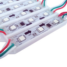 20PCS/String Top selling 2811 IC 3leds/pcs 5050 RGB LED Pixel digital Module String Light Waterproof 12v with DC Connector
