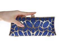 Free Shipping New Diamond Evening Bag Women Metal Clutch Bag Fashion Multicolor Wild Style Wedding Shoulder Bag High Quality