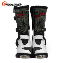 Riding Tribe Leather Motorcycle Motocross Racing Long Boots Shoes Motorcross Off- Road Riding Motorbike Shoes for Men and Women