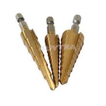 2014 New 3pc Quick-change 1/4″ Coated Step Drill Bit Set Household Power Tool Drill Bit
