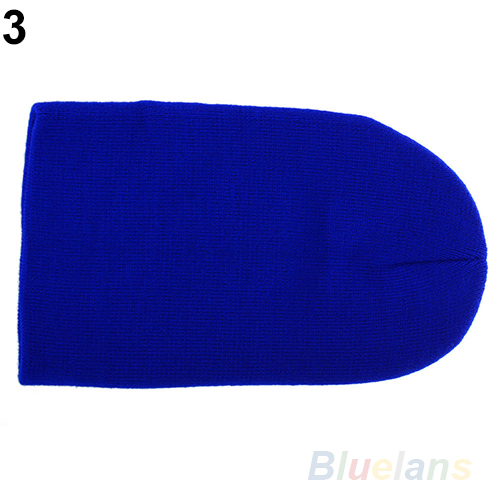 Women Men New Winter Solid Color Plain Beanie Knit Ski Cap Skull Hat Warm Cuff Blank