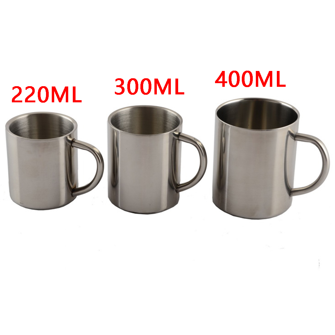 New Coffee Mug Stainless Steel Household Water Cup Retro Color Tea Bar Mug 400ML 