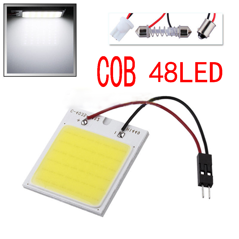 c5w cob 48 SMD chip super White Reading Lamp 12v led dome Bulb led Car parking Auto Interior Panel Light t10 Festoon car styling