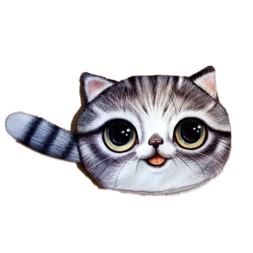 New Small Tail Cat Coin Purse Cute Kids Cartoon Wallet Kawaii Bag Coin Pouch Children Purse