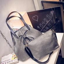 2016 Rushed Silt Pocket Single Lock Shoulder Bags Hot Casual Women Big Tote Bag Ladies Handbags Metallic Color