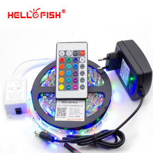 3528 LED Strip Flexible Light 5M 300 Led SMD IR Remote Controller 12V 2A Power Adapter Free Shipping