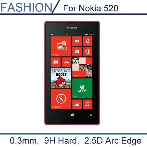 0 3mm Tempered Glass for Nokia Lumia 520 9H Hard 2 5D Arc Edge Ultra Thin