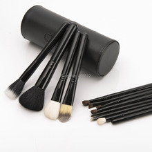 Wholesale Professional  New black Makeup Brushes 12 PCs Brush Cosmetic Make Up Set With Cup Holder Case kit, Free Drop shipping