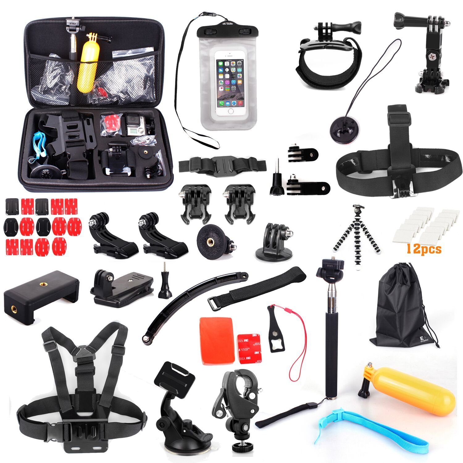 Gopro camera accessory kit,Evoplus ULTRA 58 in 1 combo camcorder bundle