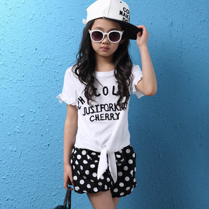 http://g01.a.alicdn.com/kf/HTB1aPg8IXXXXXbTXVXXq6xXFXXXQ/Cool-style-summer-casual-girls-jumpsuit-shorts-teens-clothes-set-dot-and-letter-print-knot-front.jpg