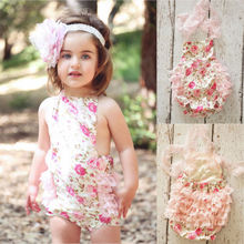 Baby Kids Girls Toddlers Clothes Summer Cool Cute Lace Flower Romper Sunsuit Outfits Clothing Pieces 1 3 6 12 18 Monthes