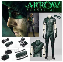 fullset 2015 Green Arrow Season 4 Oliver Queen Uniform Top Grade Cosplay Costume for Christmas & Halloween ! SZYBKJAA0261