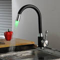 BECOLA Black kitchen faucet LED temperature control kitchen faucet Cold hot water kitchen faucet Free shipping