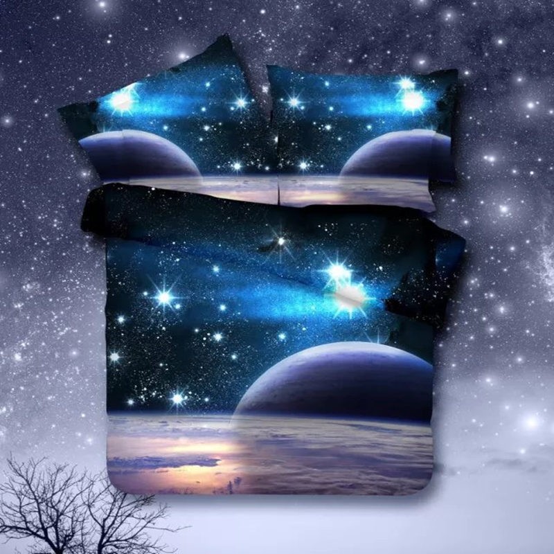 3D Galaxy Bedding Sets Twin/Queen Size Universe Outer Space Themed Bedspread 2pcs/3pcs/4pcs Bed Linen Bed Sheets Duvet Cover Set