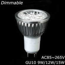 Super Bright 9W 12W 15W MR16 GU10 LED Bulbs Light 110V 220V Led Spotlights Warm/Natural/Cool White GU 10 LED downlight