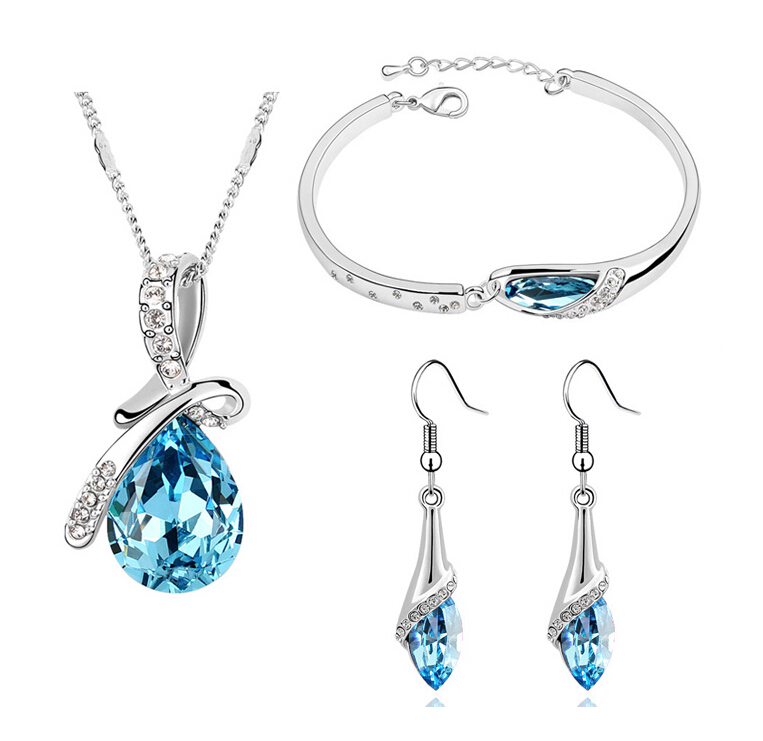 Wholesale Factory Price New Sterling 925 Silver Jewelry Set Crystal