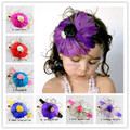 Christmas Gifts Baby feather Headbands Infant Hair Accessories Girls satin rose flower Headband Toddler hairbands