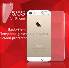 0 3mm 9H Front Back Tempered Glass For iPhone 5 5S Screen Protector Anti Shatter Film