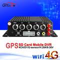 Realtime surveillance 4g network mobile car dvr wifi gps 4ch sd card blackbox mdvr i o