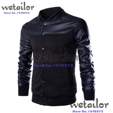 Brown&balck Jacket Motorcycle Men Leather  Coats 2015 Top Quality Plus Jaqueta Male De Couro Masculino Veste Cuir Homme
