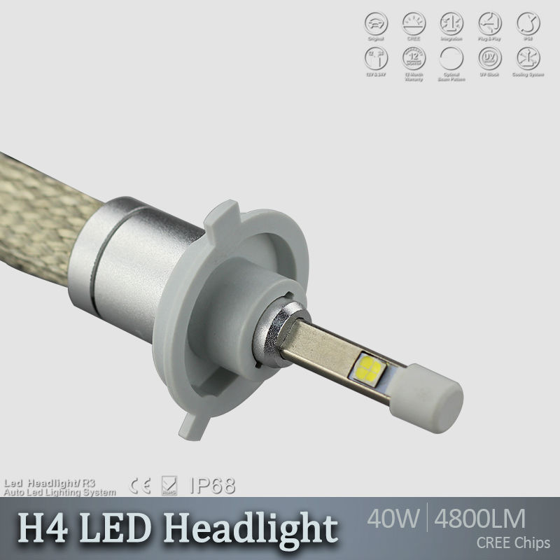 R3 4800LM 40W CREE XHP-50 Chip H4 LED Headlight Lamp Daul Beam Auto H13 LED Car Headlight Bulbs HB1 9004 9007 LED Headlight Bulb