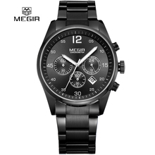 2016 new fashion military stylish MEGIR brand design army calendar men male clock sport steel business luxury wrist watch 2010