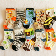 1-3Years Brand Quality Full Cotton Children Autumn Spring Boys Cartoon Socks Dispensing Slip Bottom Baby Infant Kids Girls Socks