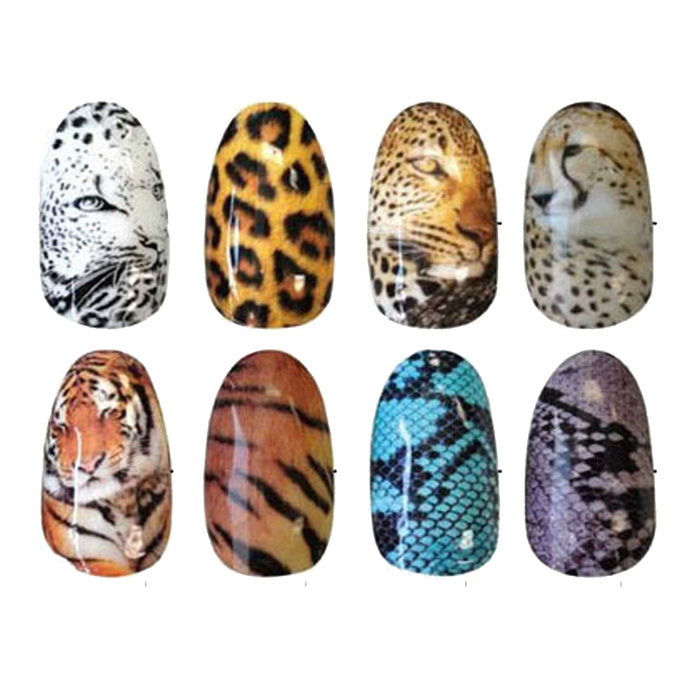 Attractive Tiger Snakeskin Colorful Sexy Leopard Pattern Water Decals Transfer Stickers on Nails Nail Art Fingernails
