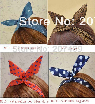 W silk rabbit ear multi color option Hairband tie hair hoop tools Maker band forehead hair