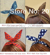 W silk rabbit ear multi color option Hairband tie hair hoop tools Maker band forehead hair