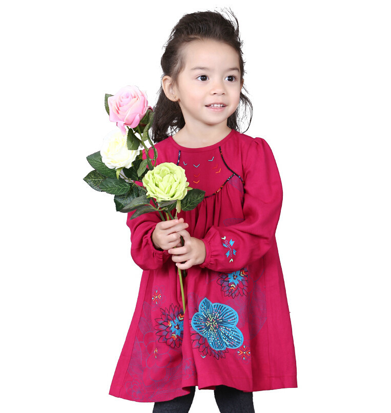 High Quality Girl Dress Floral Casual Children Dress Kids Clothes 2015 Spring Summer Princess Kids Dresses for Baby Girls