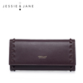 JESSIE JANE New Simple Rivet Long Women Wallets Purse Fashion Women Leather Handbag 5461
