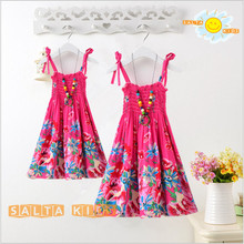 2016NEW Baby&Mom Dress,Girl Dress,Women Kids Bohemia chiffon dress beach Dress Family Look Clothing Family Matching Outfits MN08