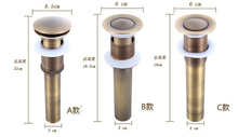 2015 High quality Solid Anti-bronze Brass Bathroom Lavatory Sink Push-down Pop Up Basin Drain bathroom parts faucet accessories