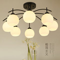 American village simple glass iron ceiling lights 5heads living room bedroom exhibition study ceiling lamp E27socket