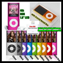 4th Gen. 100% Built-in 8GB Memory (Virtual 32G) Ultrathin 1.8″ LCD Screen MP3/MP4 Player FM Video,Earphone+USB Cable+Crystal Box
