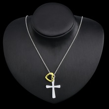 2015 Hot men necklace Wholesale Free shipping gold necklace top quality necklace Cross pendant Cool Men
