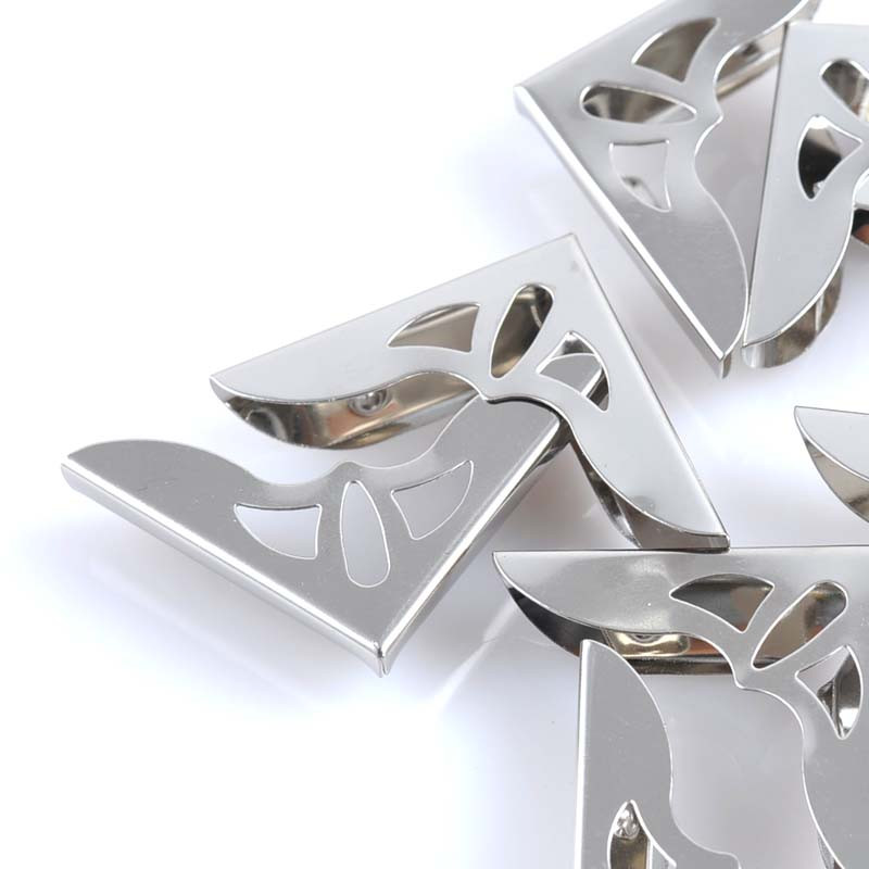 Description Picture 4 of item10Pcs Silver Metal Book Corner Hollow Trilateral Albums Menus Folders Box Corner Protectors For Decor Supplier 30x30x4mm CP1063