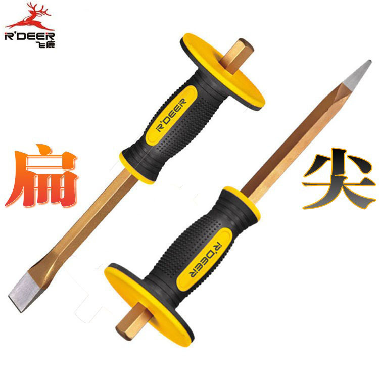 Flying deer rubber handle octagonal steel flat chisel stone quarry workers chisel fitter front steel chisel chisel stone quarry