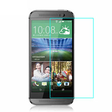 0.3mm Tempered Glass for HTC New One M8 2.5D Round Border High Transparent Screen Protector Film for HTC M8 with Clean Tools