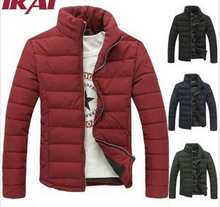 TX856 Men Winter Jacket M~3XL Winter Coat Men Cotton Padded Stand Collar Thick Parka Free Shiping Solid Down-Jacket
