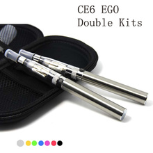 1PCS dual ego ce6 CE4+ kit vaporizer Atomizer electronic cigarettes 650mah 900mah 1100mah ego battery zipper case